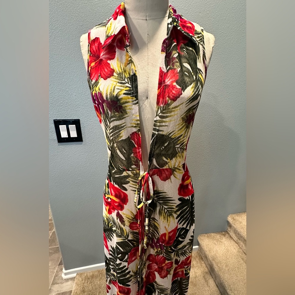 Ember Floral Sleeveless Maxi Cardigan - Picture 2 of 7